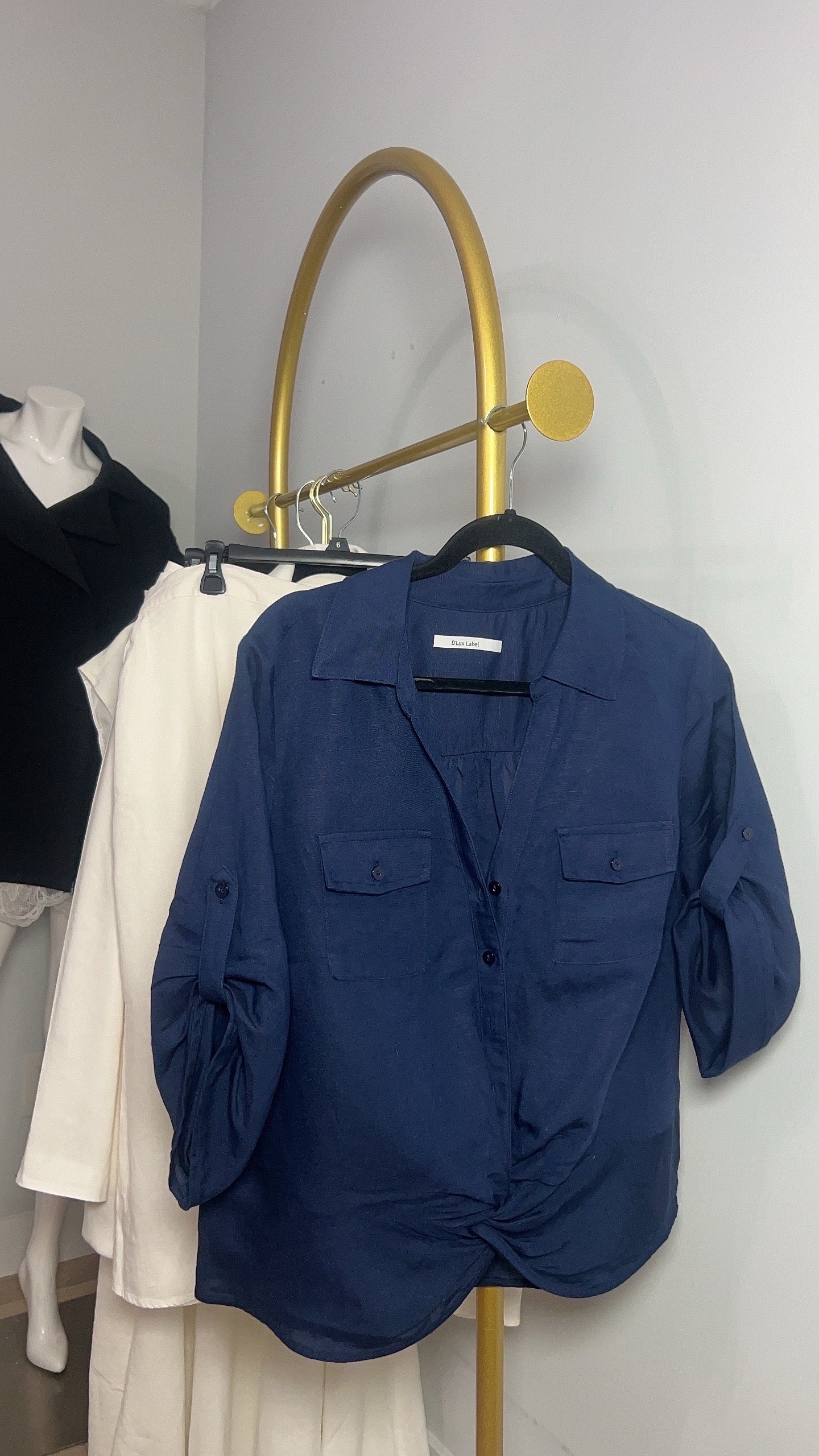 Linen Navy Blue Shirt