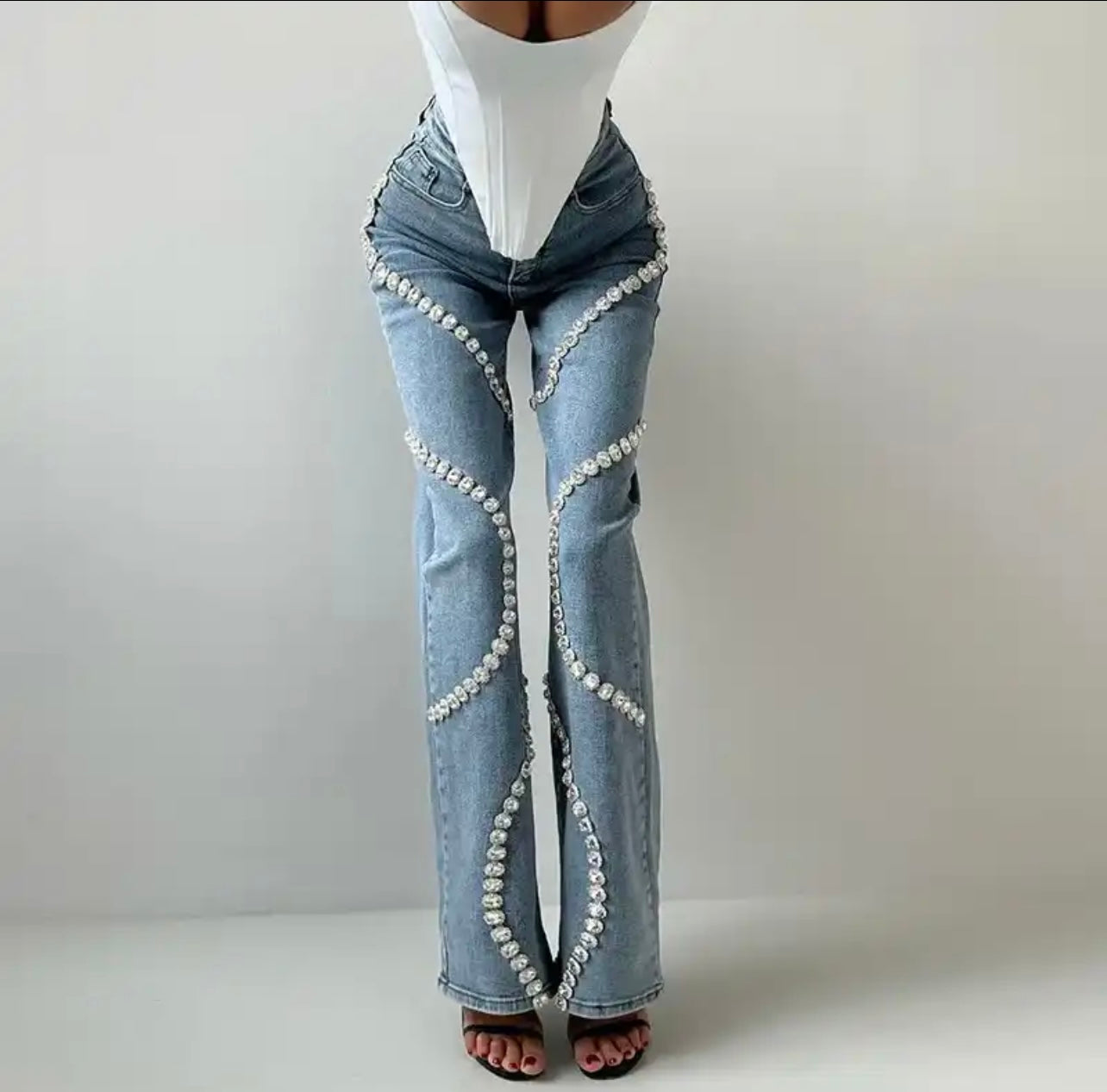 Jeans with Rhinestone