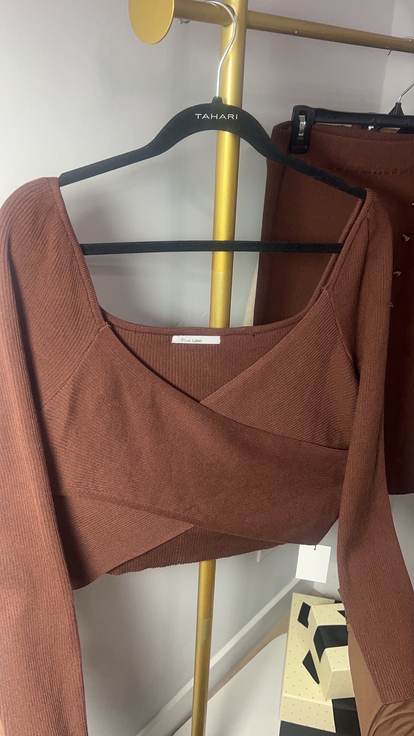 2 Pcs Chocolate Set Skirt & Crop