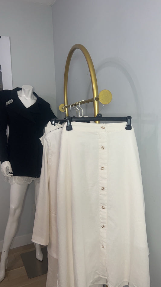 Linen white Skirt