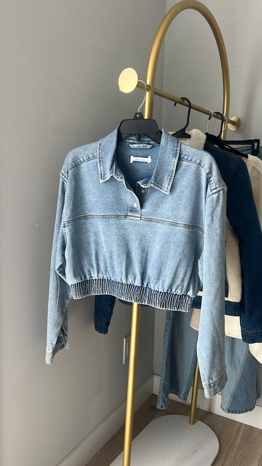 Light Wash Denim Crop