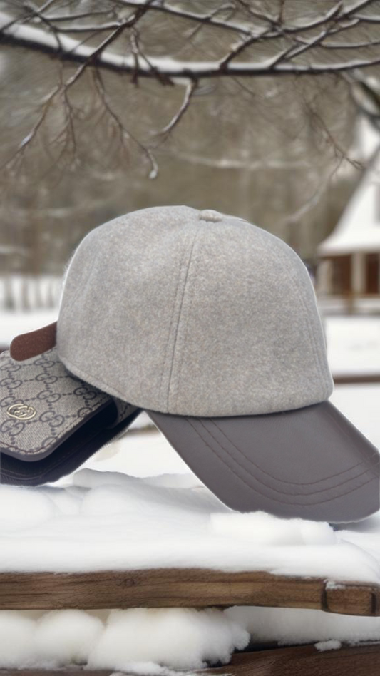 Beige/Dark Brown Hat