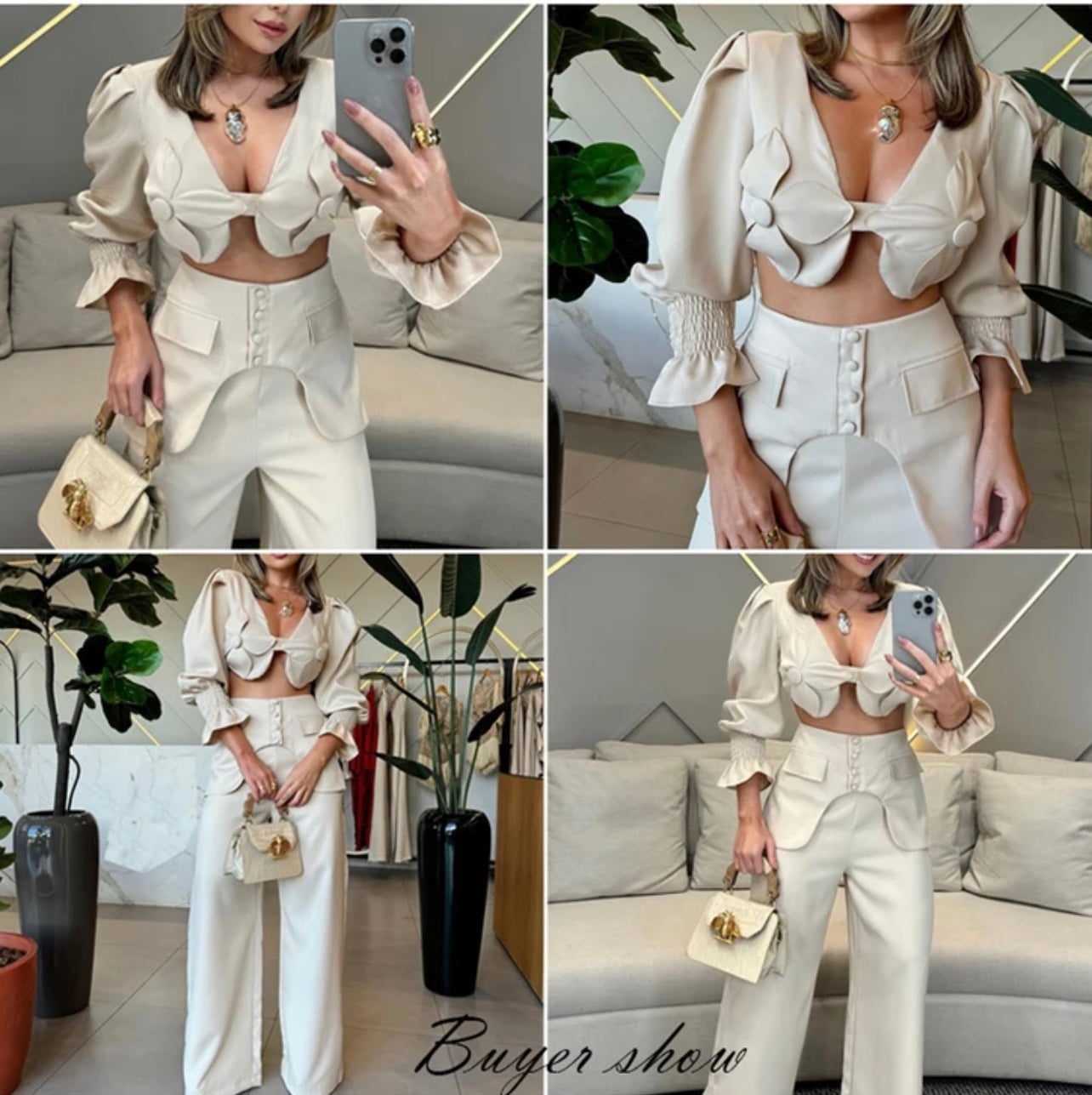 Luxe Modern High Waist 2 Pcs Set Pants & Top