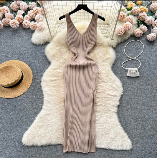 Slim Beige Dress