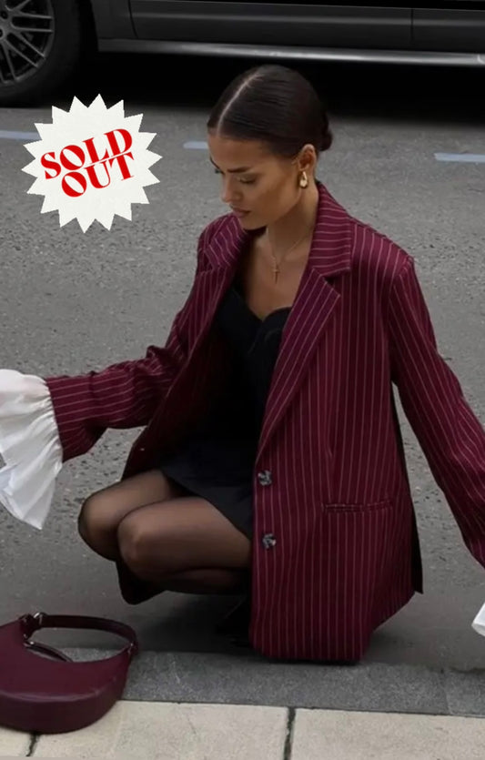 Burgundy Striped Blazer