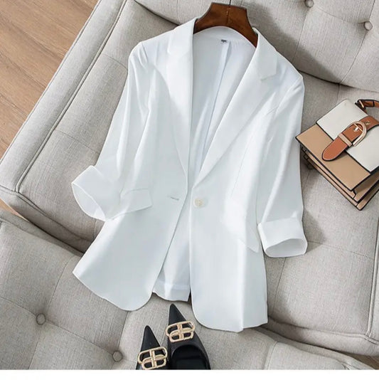 Linen White Blazer
