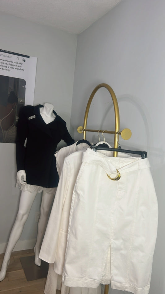White Denim Skirt
