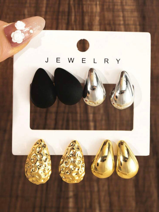 8 Pcs Water-drop Earrings