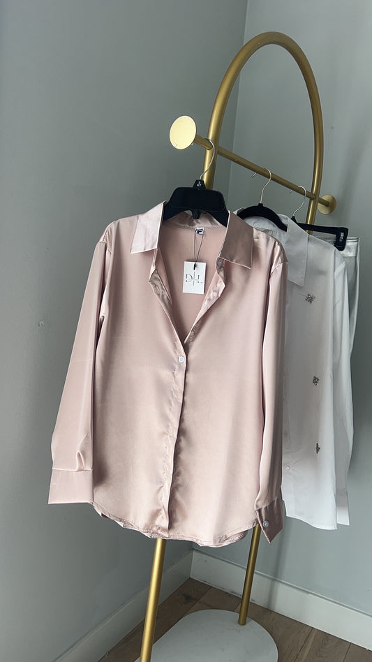 Champagne Satin Shirt